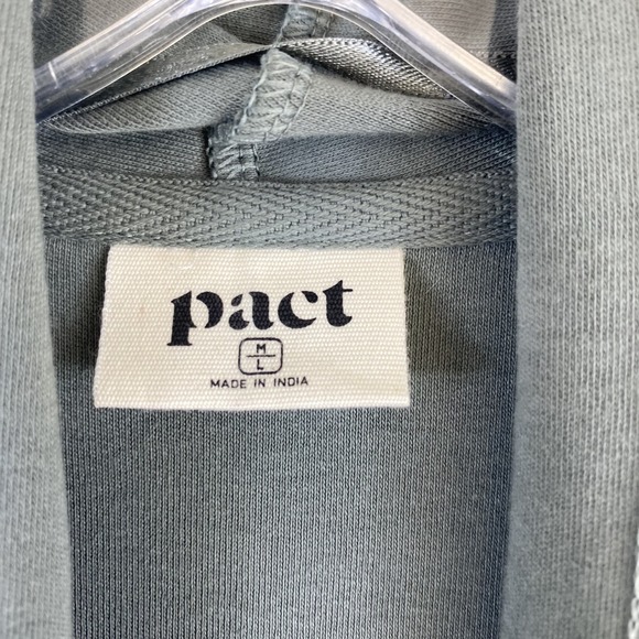 PACT Open Cardigan Sweater Women Sz M/L Green 100% Organic Cotton Lounge - Picture 4 of 11